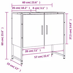 vidaXL Bathroom Sink Cabinet Storage Vanity Unit Smoked Oak Engineered Wood - Additional view 3