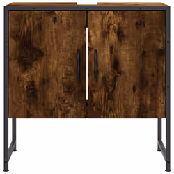 vidaXL Bathroom Sink Cabinet Storage Vanity Unit Smoked Oak Engineered Wood - Additional view 4
