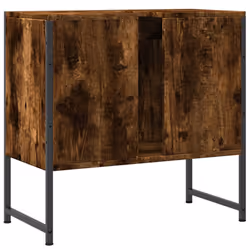 vidaXL Bathroom Sink Cabinet Storage Vanity Unit Smoked Oak Engineered Wood - Additional view 7