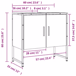 vidaXL Bathroom Sink Cabinet Storage Vanity Unit Grey Sonoma Engineered Wood - Additional view 3