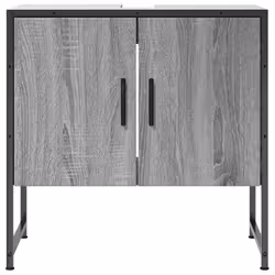 vidaXL Bathroom Sink Cabinet Storage Vanity Unit Grey Sonoma Engineered Wood - Additional view 4