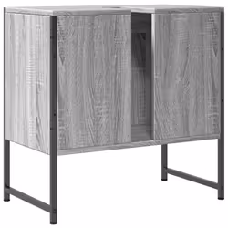 vidaXL Bathroom Sink Cabinet Storage Vanity Unit Grey Sonoma Engineered Wood - Additional view 7