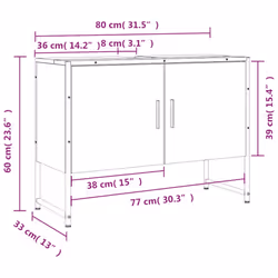 vidaXL Bathroom Sink Cabinet Storage Vanity Unit Smoked Oak Engineered Wood - Additional view 3