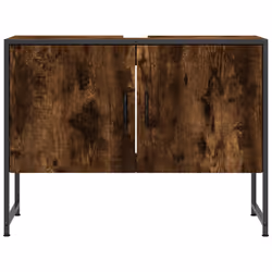 vidaXL Bathroom Sink Cabinet Storage Vanity Unit Smoked Oak Engineered Wood - Additional view 4