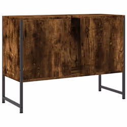 vidaXL Bathroom Sink Cabinet Storage Vanity Unit Smoked Oak Engineered Wood - Additional view 7