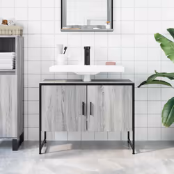 vidaXL Bathroom Sink Cabinet Storage Vanity Unit Grey Sonoma Engineered Wood