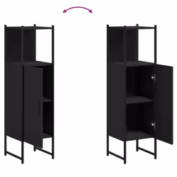 vidaXL Bathroom Cabinet Vanity Unit Storage Cupboard Black Engineered Wood - Additional view 8