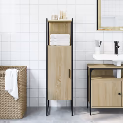 vidaXL Bathroom Cabinet Vanity Unit Bath Cupboard Sonoma Oak Engineered Wood - Additional view 2