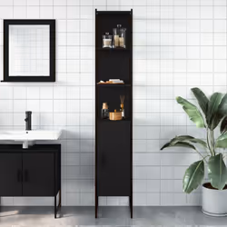 vidaXL Bathroom Cabinet Vanity Unit Storage Cupboard Black Engineered Wood