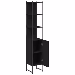 vidaXL Bathroom Cabinet Vanity Unit Storage Cupboard Black Engineered Wood - Additional view 4