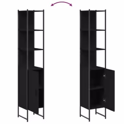 vidaXL Bathroom Cabinet Vanity Unit Storage Cupboard Black Engineered Wood - Additional view 8
