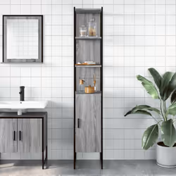 vidaXL Bathroom Cabinet Storage Unit Cupboard Grey Sonoma Engineered Wood - Additional view 2