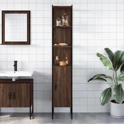 vidaXL Bathroom Cabinet Vanity Unit Storage Cupboard Brown Oak Engineered Wood