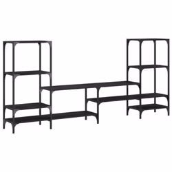 vidaXL TV Cabinet TV Stand Entertainment Centre Mdia TV Unit Engineered Wood - black - Additional view 6