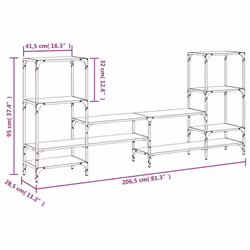 vidaXL TV Cabinet TV Stand Entertainment Centre Mdia TV Unit Engineered Wood - black - Additional view 9