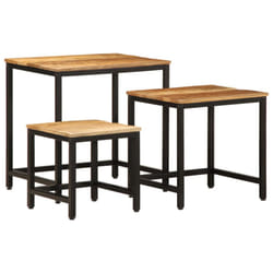 vidaXL Nesting Side Tables Coffee Nesting Table 3 pcs Solid Rough Wood Mango