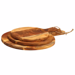 vidaXL Chopping Board Wooden Cutting Board Cheese Board 3pcs Solid Wood Acacia - Round