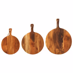 vidaXL Chopping Board Wooden Cutting Board Cheese Board 3pcs Solid Wood Acacia - Round - Additional view 6