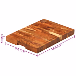 vidaXL Chopping Board Kitchen Cutting Board Cheese Board Solid Wood - 42 x 30 x 4 cm