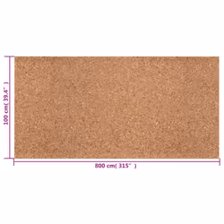vidaXL Cork Roll Wallcovering Cork Sheet Insulation Floor Underlay Cork Board - 100 x 800 x 0.2 cm