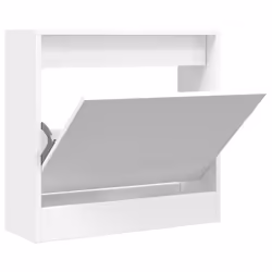 vidaXL Shoe Cabinet with 4 Flip-Drawers Shoe Storage Shelf Shoe Rack Cupboard - white, 60 x 21 x 57 cm