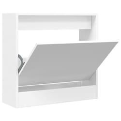 vidaXL Shoe Cabinet with 4 Flip-Drawers Shoe Storage Shelf Shoe Rack Cupboard - white, 60 x 21 x 57 cm