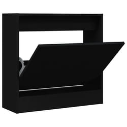 vidaXL Shoe Cabinet with 4 Flip-Drawers Shoe Storage Shelf Shoe Rack Cupboard - black, 60 x 21 x 57 cm