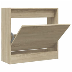 vidaXL Shoe Cabinet with 4 Flip-Drawers Shoe Storage Shelf Shoe Rack Cupboard - sonoma oak, 60 x 21 x 57 cm