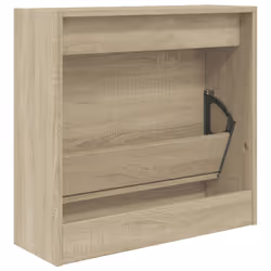 vidaXL Shoe Cabinet with 4 Flip-Drawers Shoe Storage Shelf Shoe Rack Cupboard - sonoma oak, 60 x 21 x 57 cm - Additional view 6