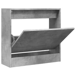 vidaXL Shoe Cabinet with 4 Flip-Drawers Shoe Storage Shelf Shoe Rack Cupboard - concrete grey, 60 x 21 x 57 cm