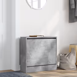vidaXL Shoe Cabinet with 4 Flip-Drawers Shoe Storage Shelf Shoe Rack Cupboard - concrete grey, 60 x 21 x 57 cm - Additional view 2