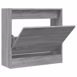 vidaXL Shoe Cabinet with 4 Flip-Drawers Shoe Storage Shelf Shoe Rack Cupboard - grey sonoma, 60 x 21 x 57 cm