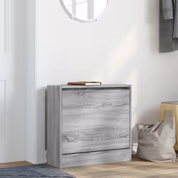 vidaXL Shoe Cabinet with 4 Flip-Drawers Shoe Storage Shelf Shoe Rack Cupboard - grey sonoma, 60 x 21 x 57 cm