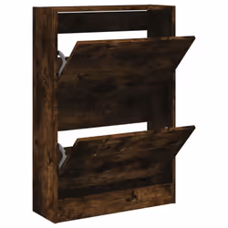 vidaXL Shoe Cabinet with 4 Flip-Drawers Shoe Storage Shelf Shoe Rack Cupboard - smoked oak, 60 x 21 x 87.5 cm