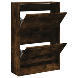 vidaXL Shoe Cabinet with 4 Flip-Drawers Shoe Storage Shelf Shoe Rack Cupboard - smoked oak, 60 x 21 x 87.5 cm