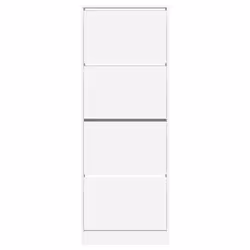 vidaXL Shoe Cabinet with 4 Flip-Drawers Shoe Storage Shelf Shoe Rack Cupboard - white, 60 x 21 x 163.5 cm - Additional view 4