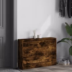 vidaXL Shoe Cabinet Shoe Storage Shelf Shoe Rack Smoked Oak Engineered Wood - Additional view 2