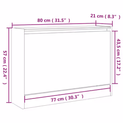 vidaXL Shoe Cabinet Shoe Storage Shelf Shoe Rack Smoked Oak Engineered Wood - Additional view 8