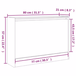 vidaXL Shoe Cabinet Shoe Storage Shelf Shoe Rack Grey Sonoma Engineered Wood - Additional view 8