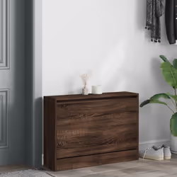 vidaXL Shoe Cabinet with 4 Flip-Drawers Shoe Storage Shelf Shoe Rack Cupboard - brown oak, 80 x 21 x 57 cm - Additional view 2