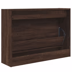 vidaXL Shoe Cabinet with 4 Flip-Drawers Shoe Storage Shelf Shoe Rack Cupboard - brown oak, 80 x 21 x 57 cm - Additional view 6
