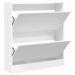 vidaXL Shoe Cabinet with 4 Flip-Drawers Shoe Storage Shelf Shoe Rack Cupboard - white, 80 x 21 x 87.5 cm