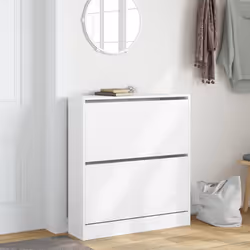 vidaXL Shoe Cabinet with 4 Flip-Drawers Shoe Storage Shelf Shoe Rack Cupboard - white, 80 x 21 x 87.5 cm