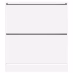 vidaXL Shoe Cabinet with 4 Flip-Drawers Shoe Storage Shelf Shoe Rack Cupboard - white, 80 x 21 x 87.5 cm - Additional view 4