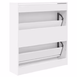 vidaXL Shoe Cabinet with 4 Flip-Drawers Shoe Storage Shelf Shoe Rack Cupboard - white, 80 x 21 x 87.5 cm - Additional view 6