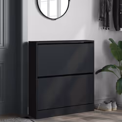 vidaXL Shoe Cabinet Shoe Storage Cupboard Shoe Rack Black Engineered Wood
