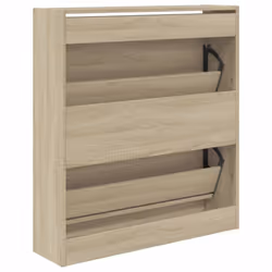 vidaXL Shoe Cabinet with 4 Flip-Drawers Shoe Storage Shelf Shoe Rack Cupboard - sonoma oak, 80 x 21 x 87.5 cm - Additional view 6
