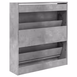 vidaXL Shoe Cabinet with 4 Flip-Drawers Shoe Storage Shelf Shoe Rack Cupboard - concrete grey, 80 x 21 x 87.5 cm - Additional view 6