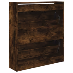 vidaXL Shoe Cabinet with 4 Flip-Drawers Shoe Storage Shelf Shoe Rack Cupboard - smoked oak, 80 x 21 x 87.5 cm - Additional view 6