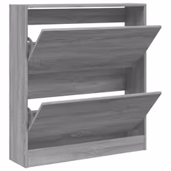 vidaXL Shoe Cabinet with 4 Flip-Drawers Shoe Storage Shelf Shoe Rack Cupboard - grey sonoma, 80 x 21 x 87.5 cm